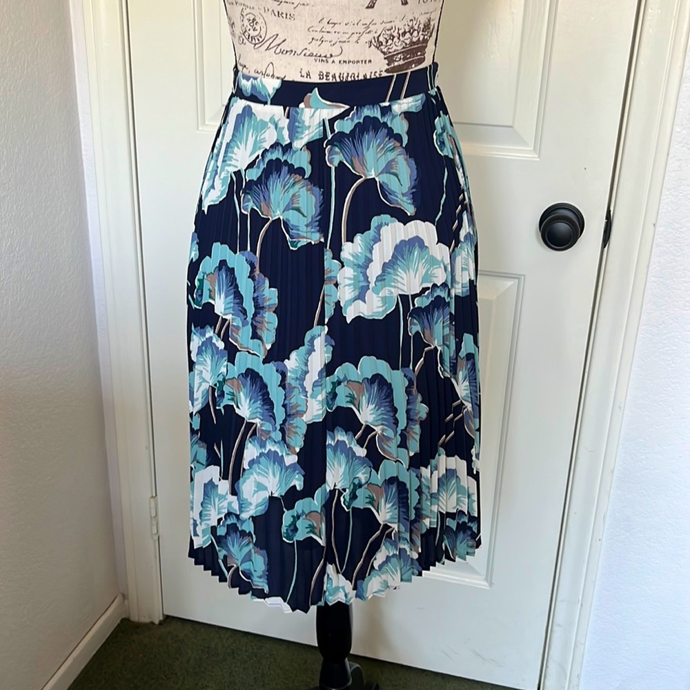 Ann Taylor Floral Pleated Skirt